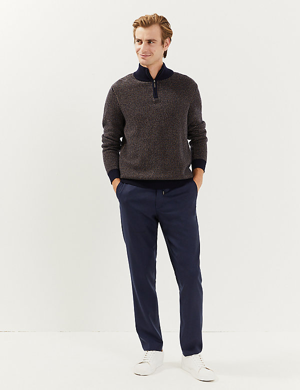 Wool Half-Zip Jumper with Cashmere