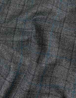 M&S Jaeger Mens Slim Fit Italian Pure Wool Check Trousers