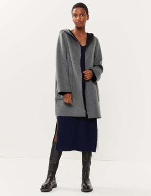 vince wool hooded coat