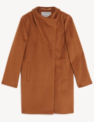 funnel neck cocoon coat