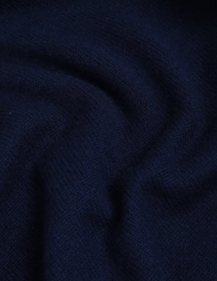 

JAEGER Womens Wool Rich Cowl Neck Jumper with Cashmere - Navy, Navy