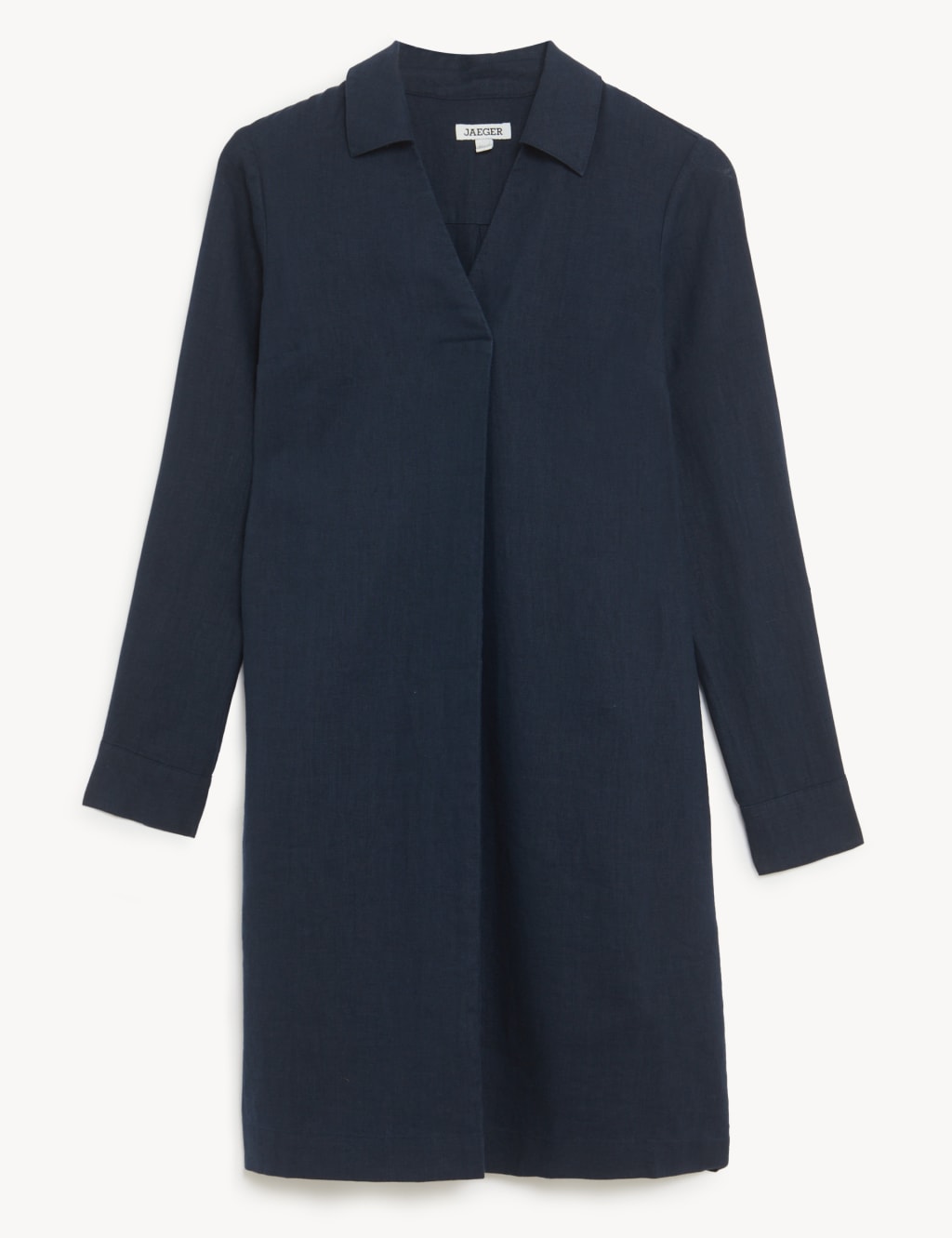 Pure Linen V-Neck Knee Length Shift Dress image 2