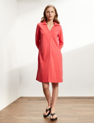 

JAEGER Womens V-Neck Swing Dress - Coral, Coral