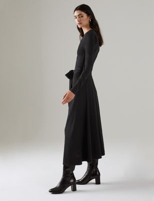 

JAEGER Womens Cut Out Maxi Swing Dress - Black, Black