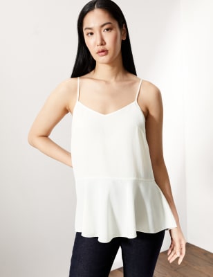 

JAEGER Womens Pure Silk V-Neck Cami Top - White, White