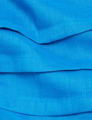 

JAEGER Womens Pure Linen Layered Sleeveless Blouse - Bright Blue, Bright Blue