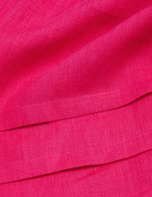 

JAEGER Womens Pure Linen Layered Sleeveless Blouse - Hot Pink, Hot Pink