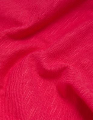 

JAEGER Womens Pure Cotton V-Neck Short Sleeve T-Shirt - Pink, Pink