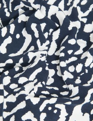 

JAEGER Womens Leopard Print V-Neck Batwing 3/4 Sleeve Top - Navy Mix, Navy Mix