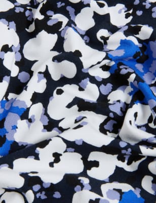 

JAEGER Womens Jersey Floral Print Crew Neck 3/4 Sleeve Top - Blue, Blue