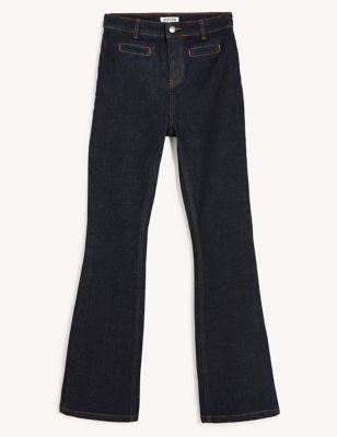 M&S Jaeger Womens Chelsea High Waisted Slim Fit Flare Jeans