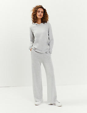 Pure Cashmere Wide Leg Trousers