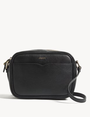 

JAEGER Womens Leather Lizard Effect Cross Body Bag - Black, Black