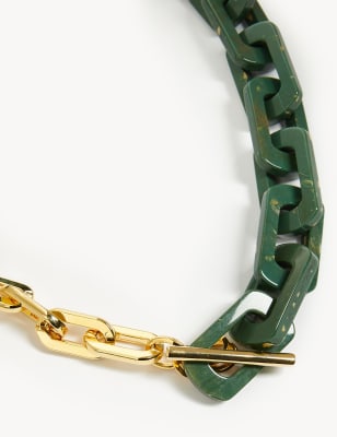 

JAEGER Collar de resina con eslabones gruesos en tono doradoWomens - Verde, Verde
