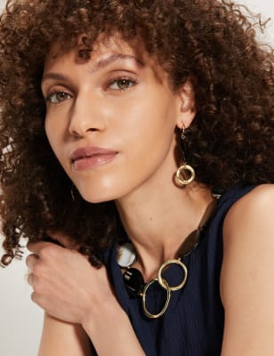 

JAEGER Womens Pebble and Gold Drop Earrings - Grey, Grey
