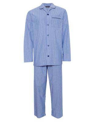 2in Longer Pure Cotton Striped Pyjamas | M&S