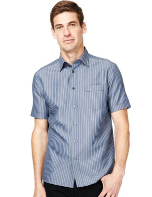 Easycare Soft Touch Short Sleeve Checked Shirt | 000 | M&S