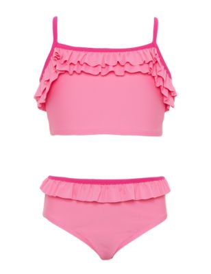 Square Neck Frilled Tankini with Chlorine Resistant (1-7 Years) | M&S