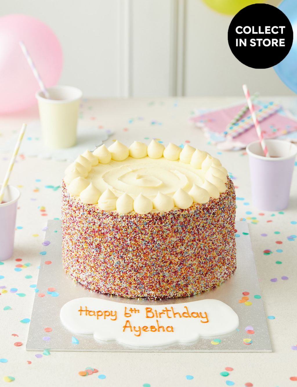Personalised Extra Large Rainbow Layers Cake (Serves 32)