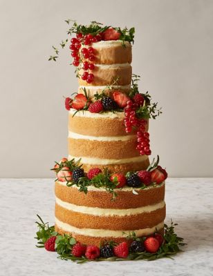 Naked Vanilla Wedding Cake - 3 Tiers (Serves 42) Last ...