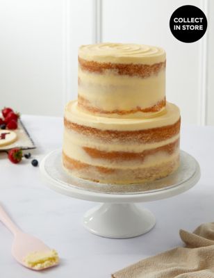 M&S Vanilla Two Tier Naked Cake (Serves 36)