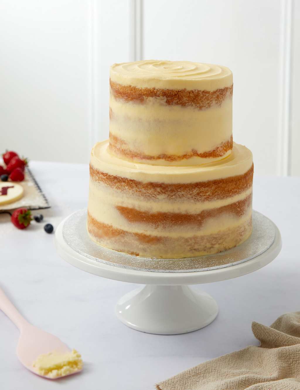 Vanilla Two Tier Naked Cake (Serves 36)