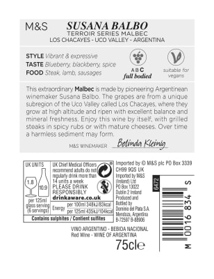 M&S Susana Balbo Malbec - Case of 6