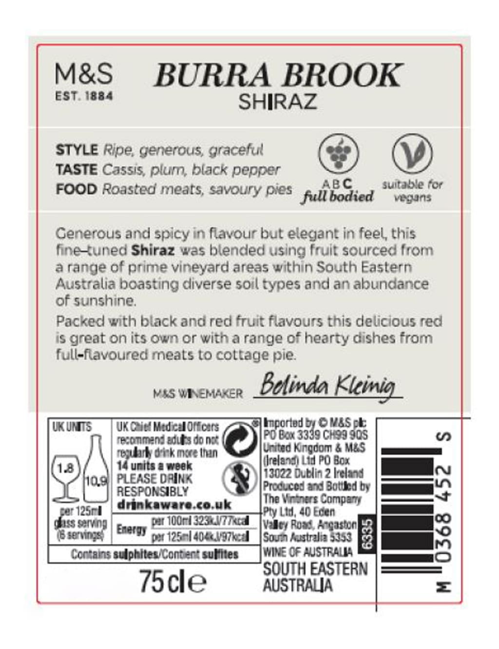 Burra Brook Shiraz - Case of 6 image 2