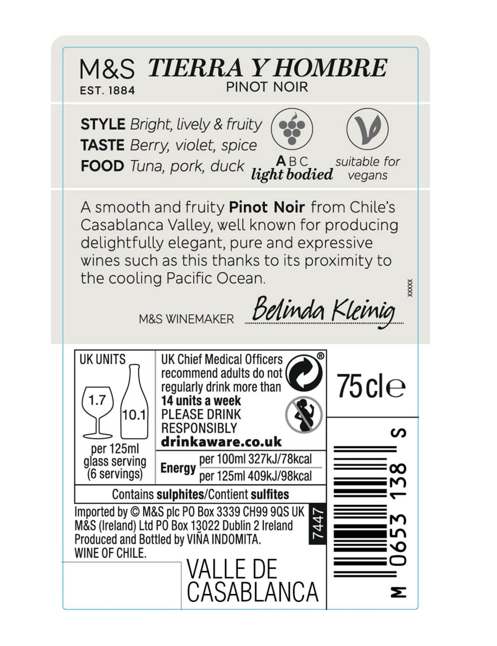 Tierra Y Hombre Pinot Noir - Case of 6 image 2
