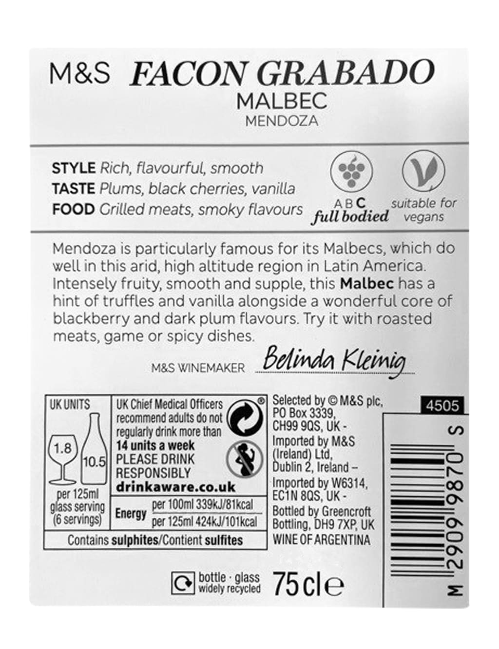 Facon Grabado Malbec - Case of 6 image 2