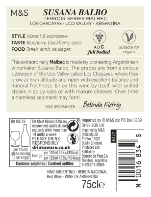 M&S Collection Susana Balbo Malbec - Case of 6