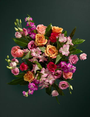 Roses, Lisianthus & Stock Bright Bouquet 5 of 6