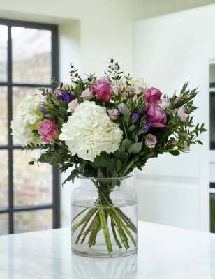 White Crush Hydrangea & Rose Bouquet