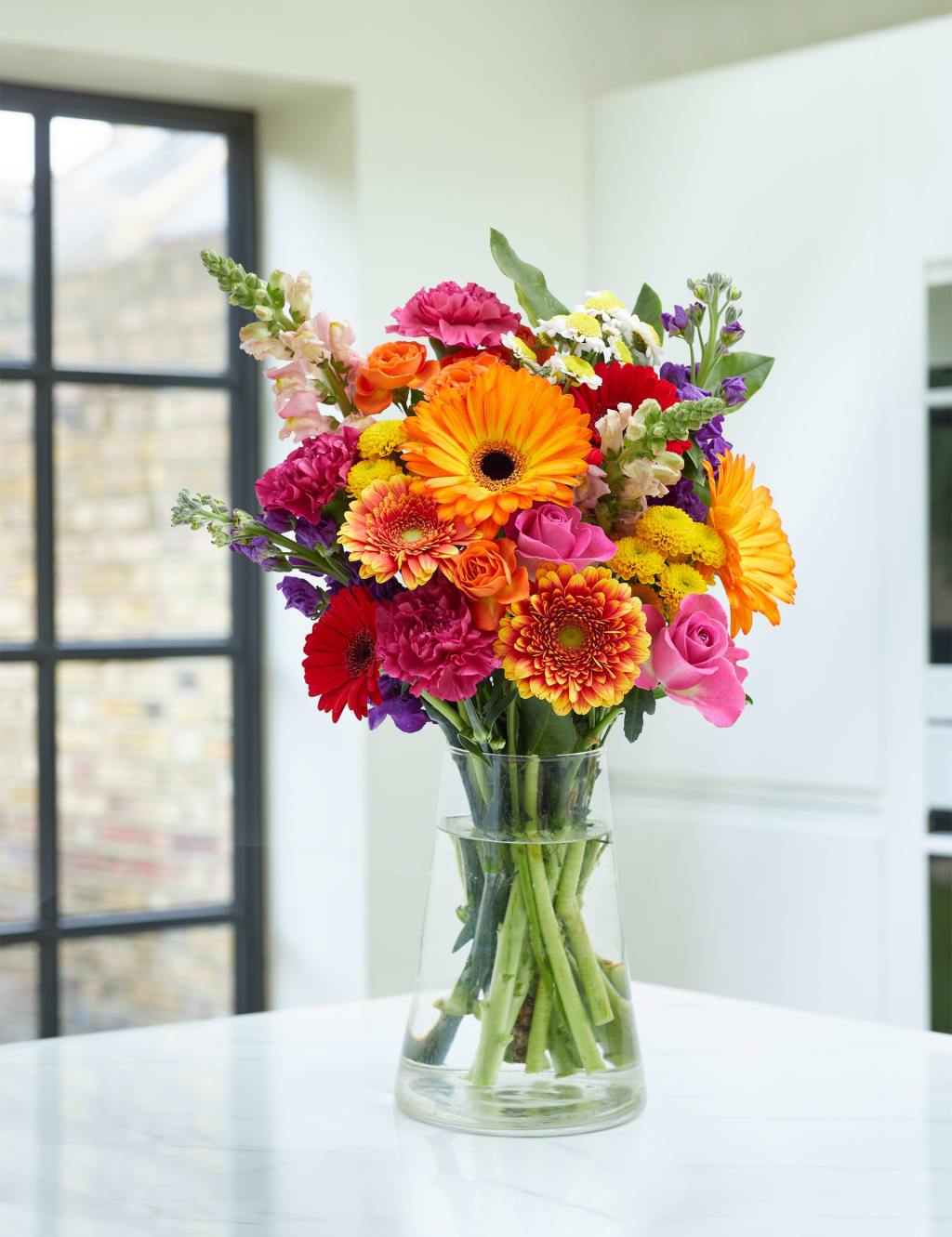 Gerbera, Carnation & Rose Bright Bouquet