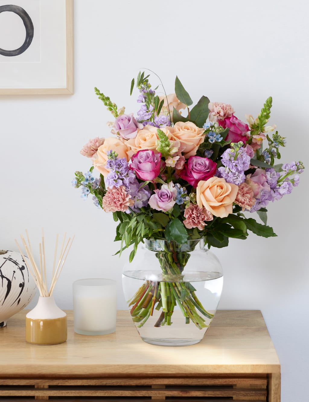 Rose, Stock & Antirrhinum Bouquet