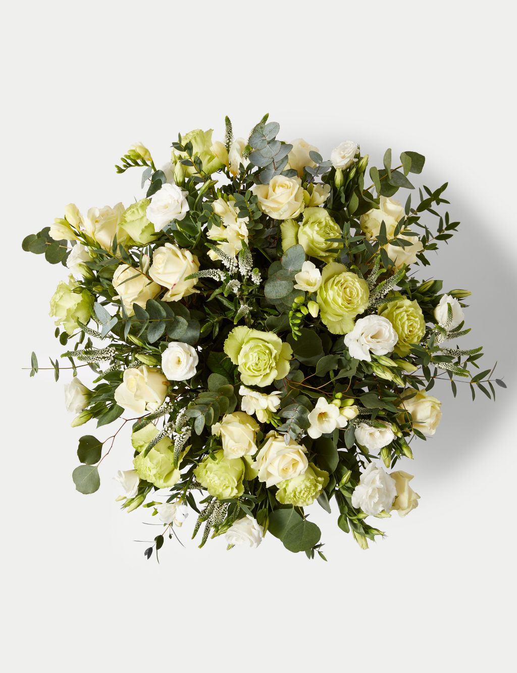Rose, Delphinium & Phlox White Bouquet (Available until 02/03/24)