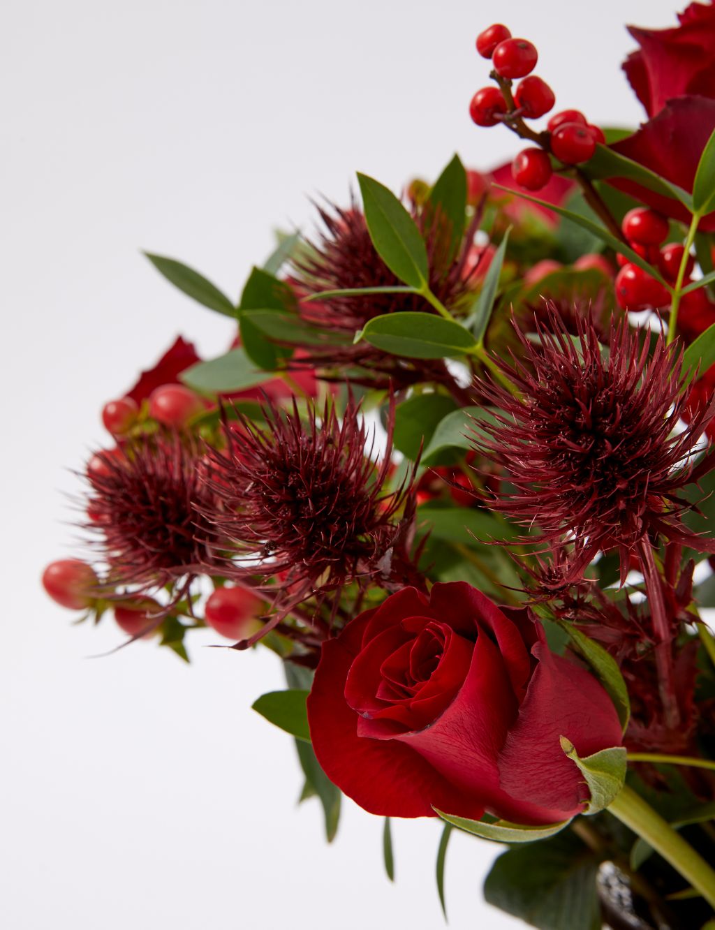 Festive Red Rose Bouquet in Vase image 4