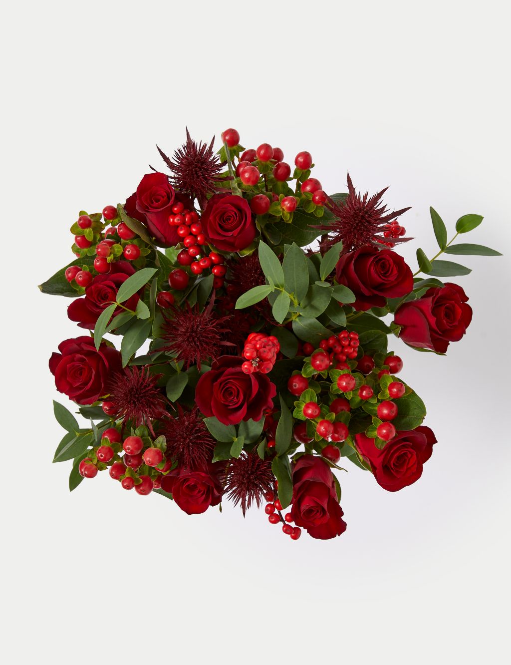 Festive Red Rose Bouquet in Vase image 2