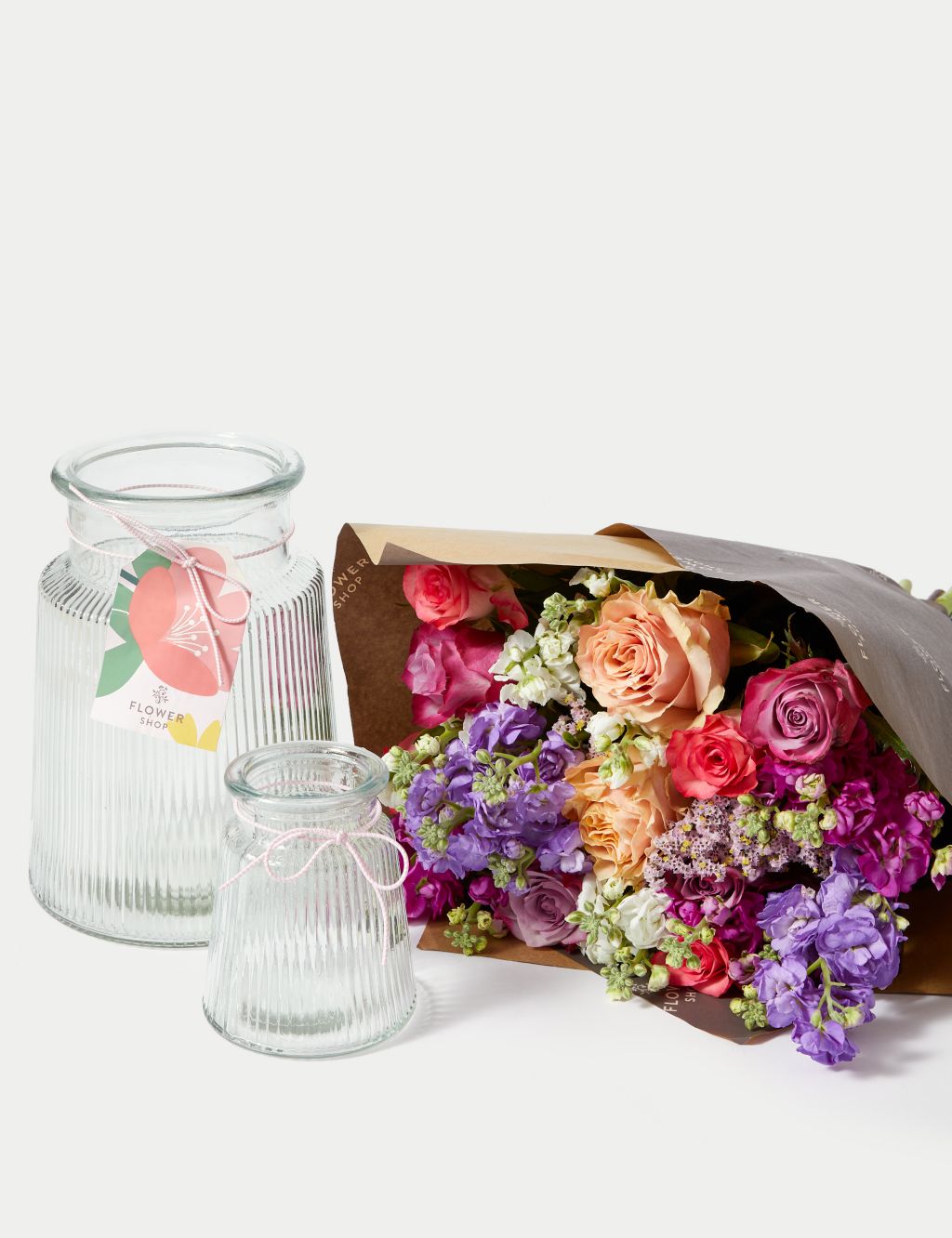 Rose & Spray Stock Vase Arrangements