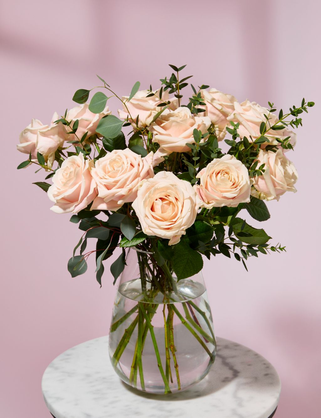Valentine's Dozen Pastel Pink Rose Bouquet (Delivery from 09/02/24)