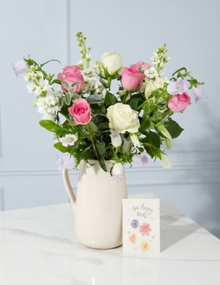 M&S Mother's Day Rose Bouquet With Jug & Seeds (Delivery from 05/03/24)