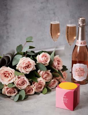Especially For You Bouquet, Prosecco & Candle Gift