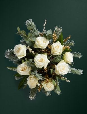 Festive White Rose Vase 6 of 6