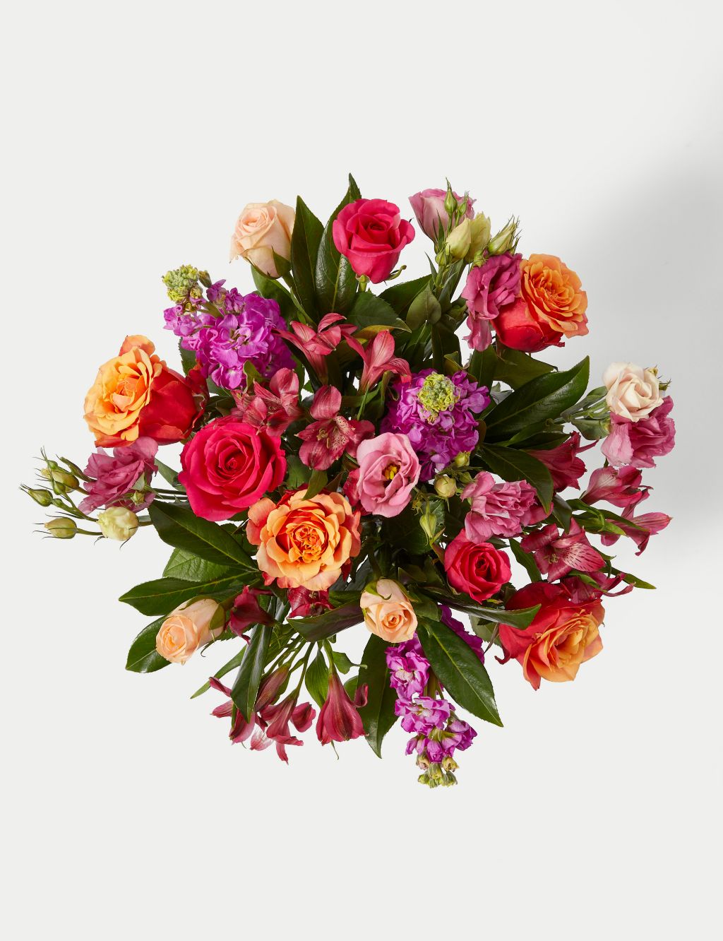 Roses, Lisianthus & Stock Bright Bouquet with Prosecco & Collection Caramel Chocolates