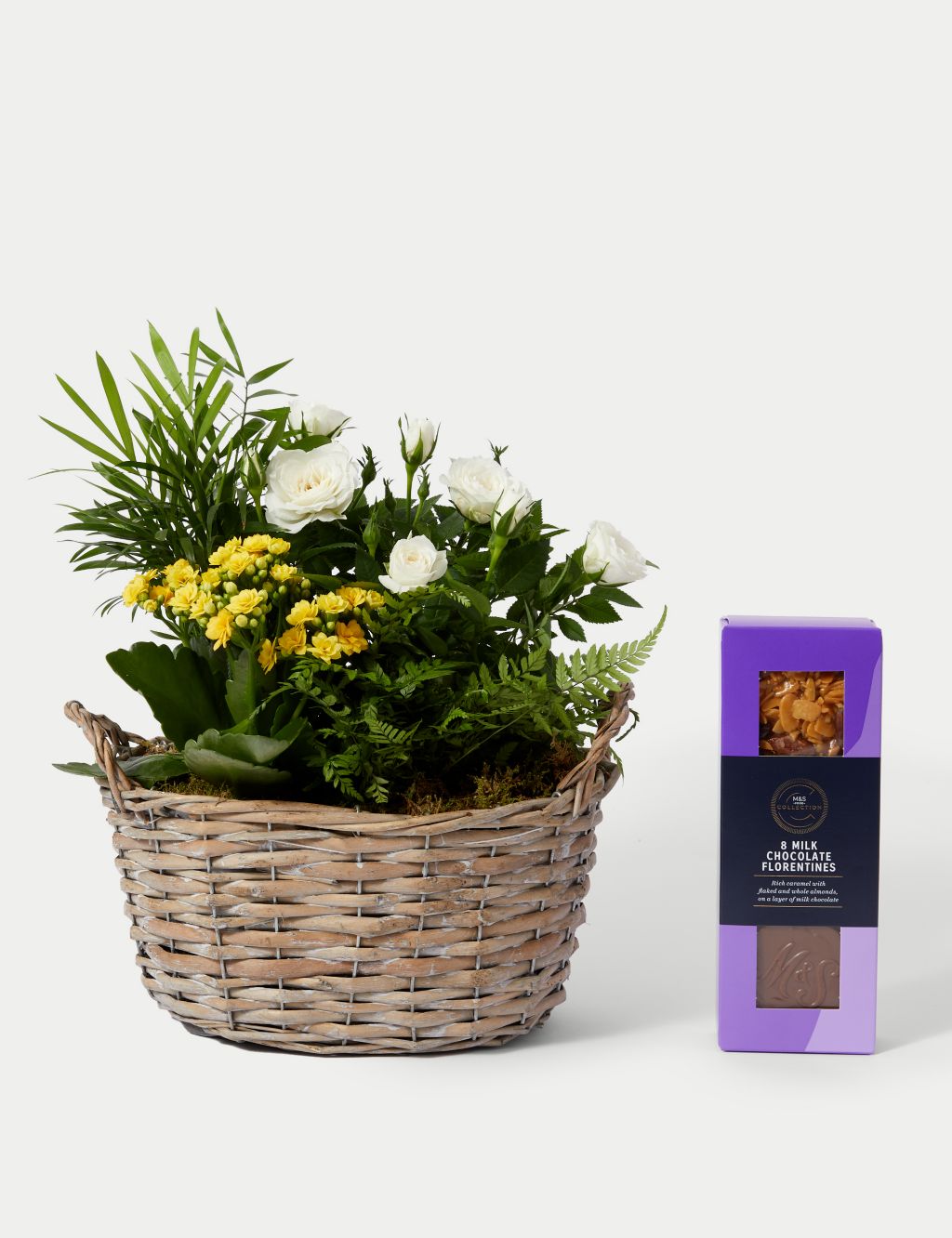 Summer Flowering Basket & Belgian Chocolates Bundle