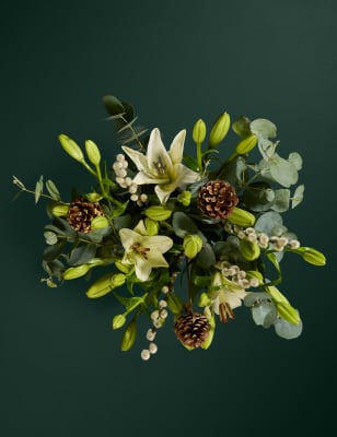 Festive White Lily Bouquet (Delivery from 27 Nov) 5 of 6