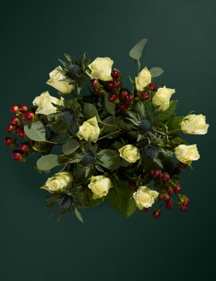 Festive White Rose Bouquet (Delivery from 27 Nov) 2 of 6