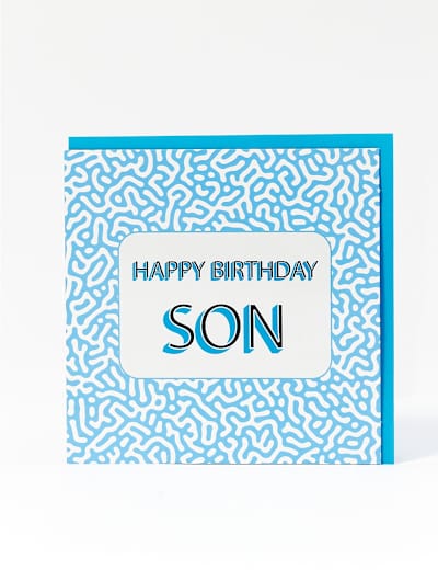 Son Contemporary Birthday Card