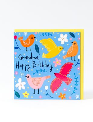 Bright Birds Birthday Card For Grandma