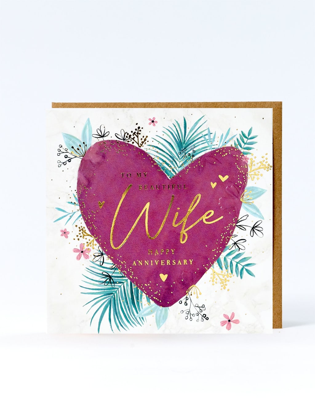 Wife Love Heart Anniversary Card